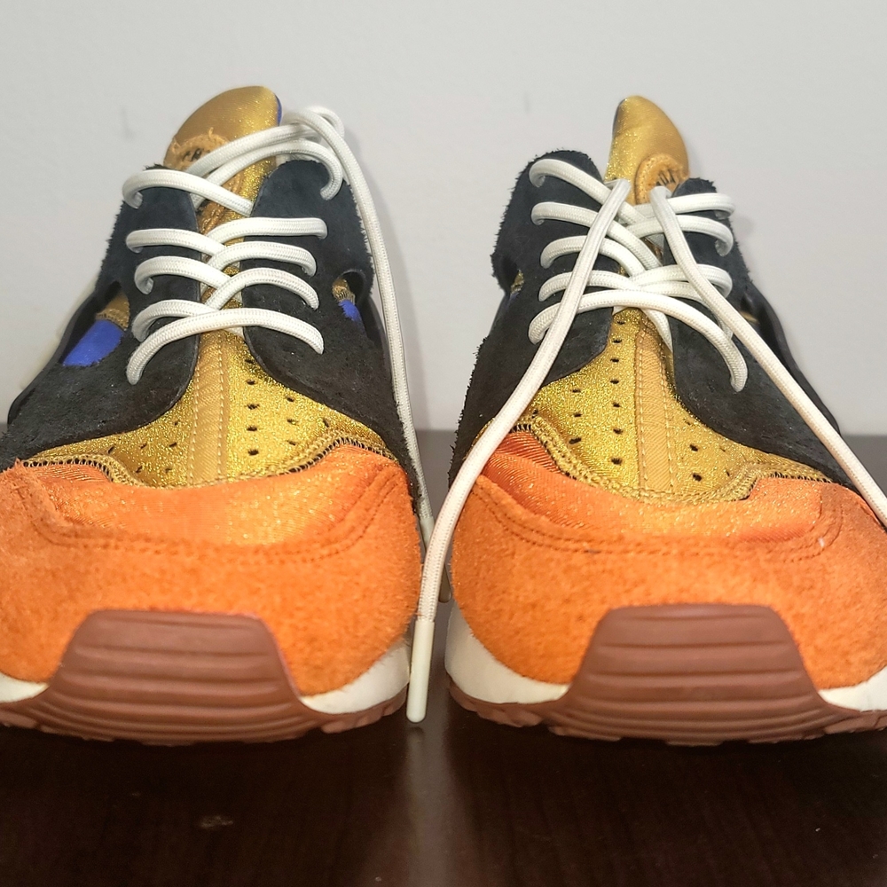Nike Women's Multi-Color Suede & Mesh Sneakers - Black, Orange, Blue, Tan - Picture 2 of 3